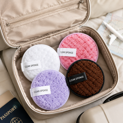 Reusable Makeup Remover Pads shown in use